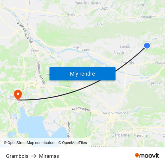 Grambois to Miramas map