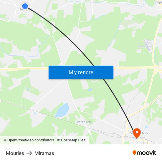 Mouriès to Miramas map