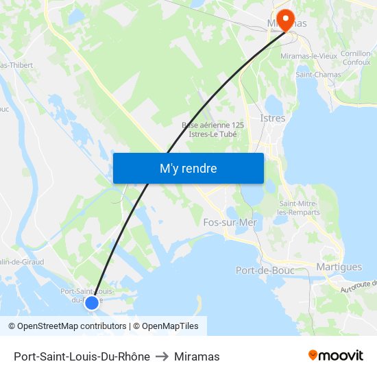 Port-Saint-Louis-Du-Rhône to Miramas map