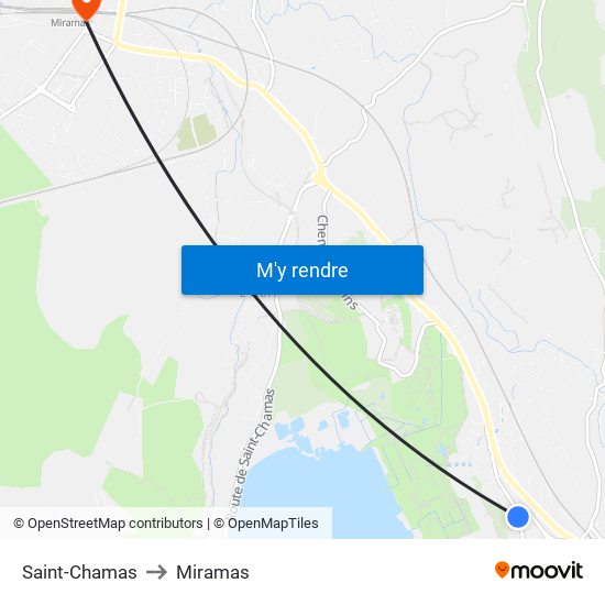 Saint-Chamas to Miramas map