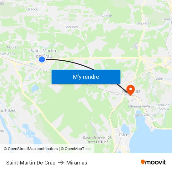 Saint-Martin-De-Crau to Miramas map