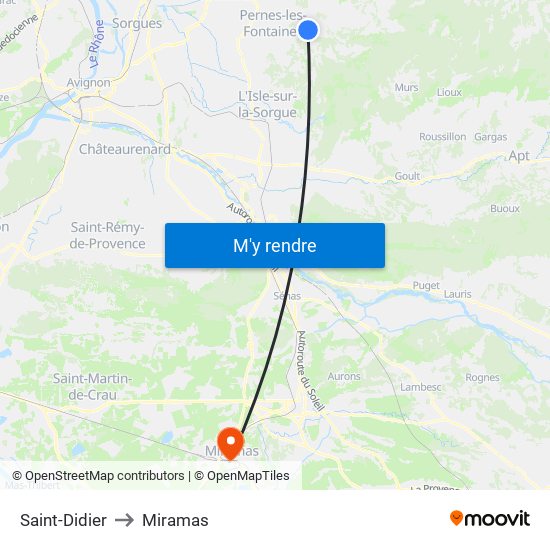 Saint-Didier to Miramas map