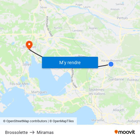 Brossolette to Miramas map