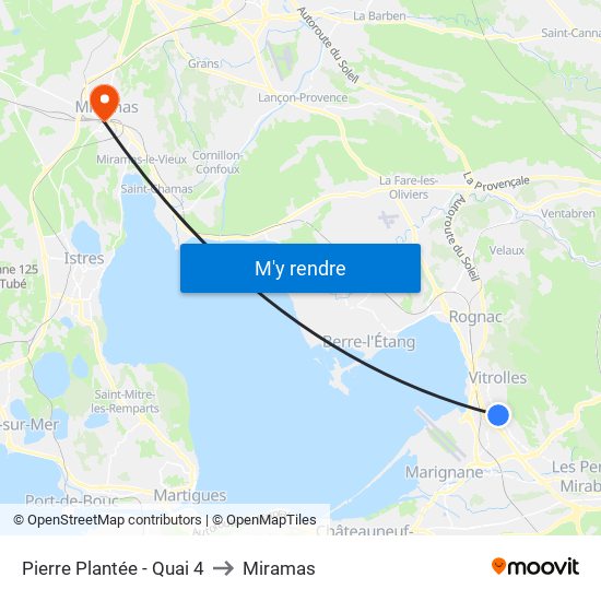 Pierre Plantée - Quai 4 to Miramas map