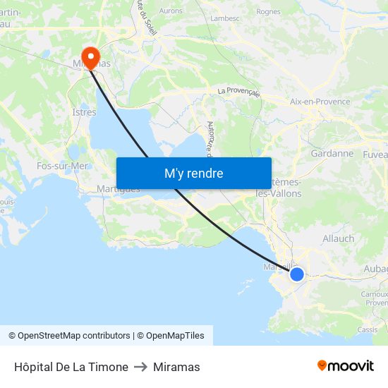 Hôpital De La Timone to Miramas map