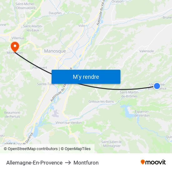 Allemagne-En-Provence to Montfuron map