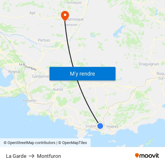 La Garde to Montfuron map
