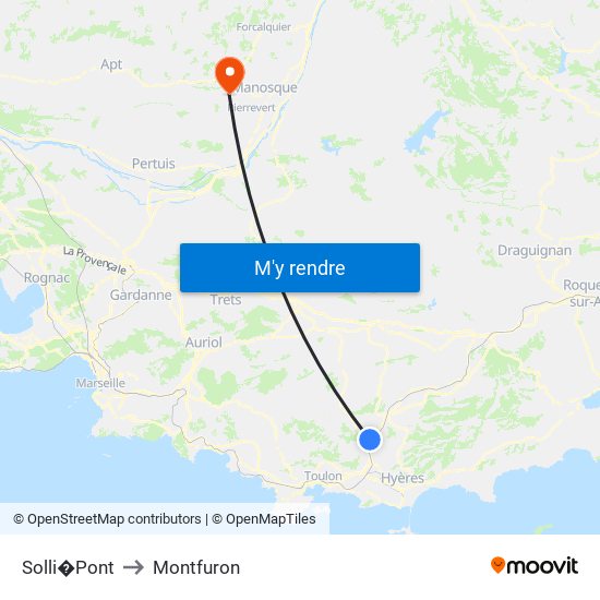 Solli�Pont to Montfuron map