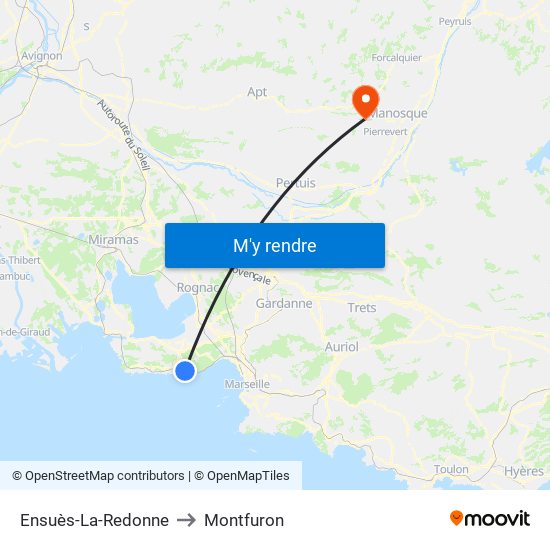 Ensuès-La-Redonne to Montfuron map