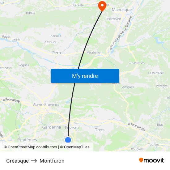 Gréasque to Montfuron map