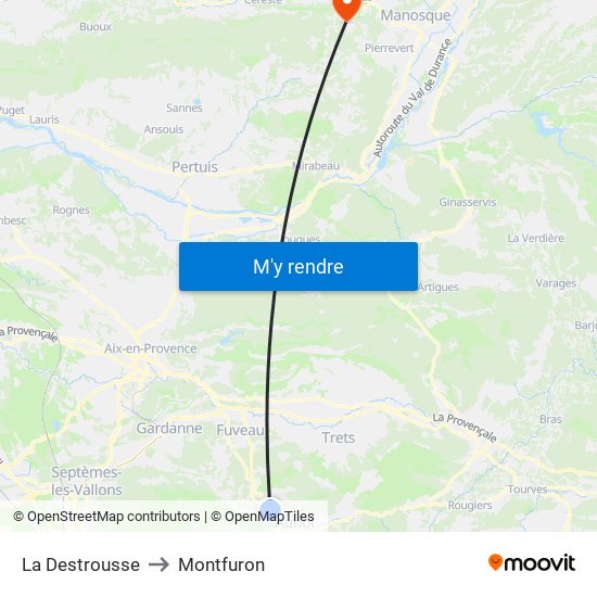 La Destrousse to Montfuron map