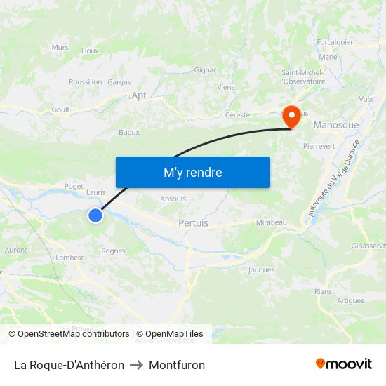 La Roque-D'Anthéron to Montfuron map