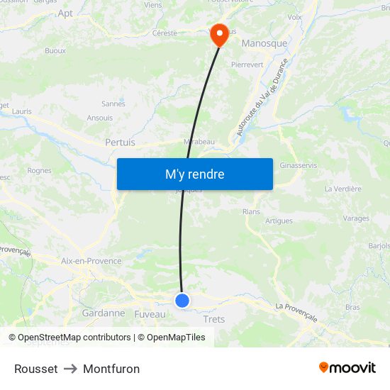 Rousset to Montfuron map