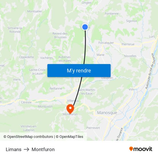 Limans to Montfuron map