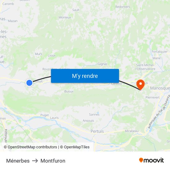 Ménerbes to Ménerbes map