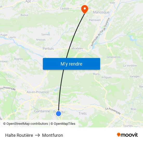 Halte Routière to Montfuron map