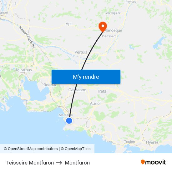 Teisseire Montfuron to Montfuron map