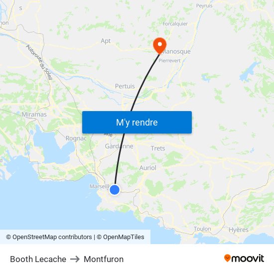 Booth Lecache to Montfuron map