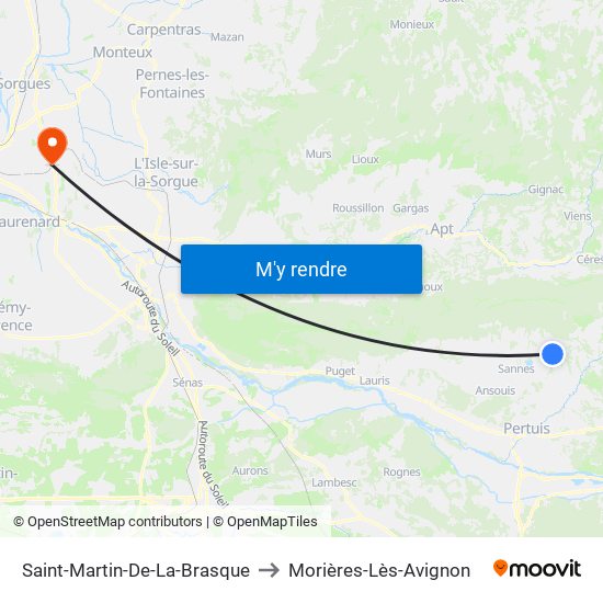 Saint-Martin-De-La-Brasque to Morières-Lès-Avignon map