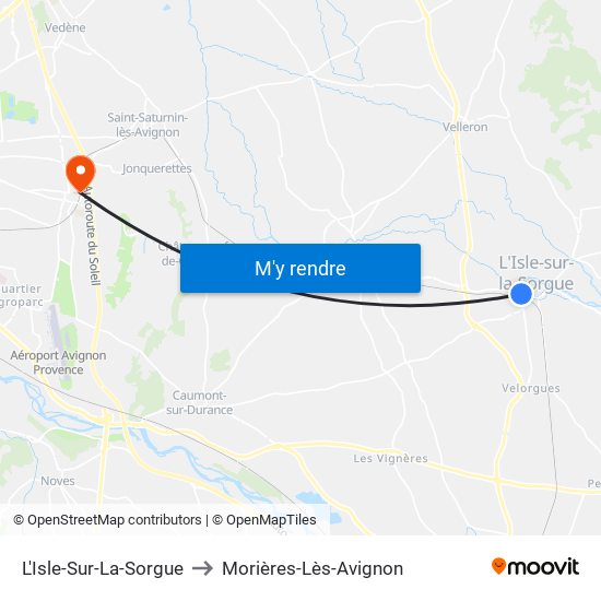 L'Isle-Sur-La-Sorgue to Morières-Lès-Avignon map