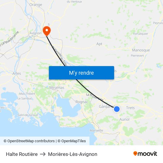 Halte Routière to Morières-Lès-Avignon map