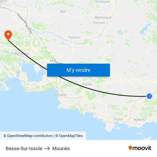 Besse-Sur-Issole to Mouriès map