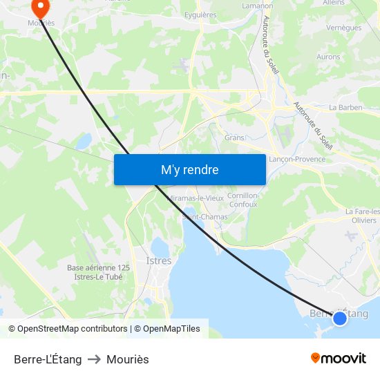 Berre-L'Étang to Mouriès map