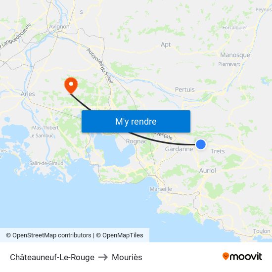 Châteauneuf-Le-Rouge to Mouriès map