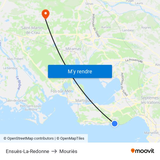 Ensuès-La-Redonne to Mouriès map