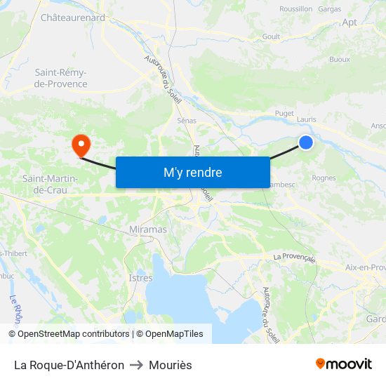 La Roque-D'Anthéron to Mouriès map