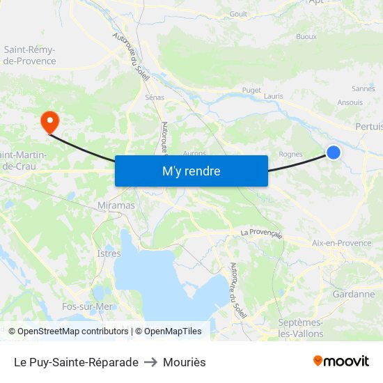 Le Puy-Sainte-Réparade to Mouriès map