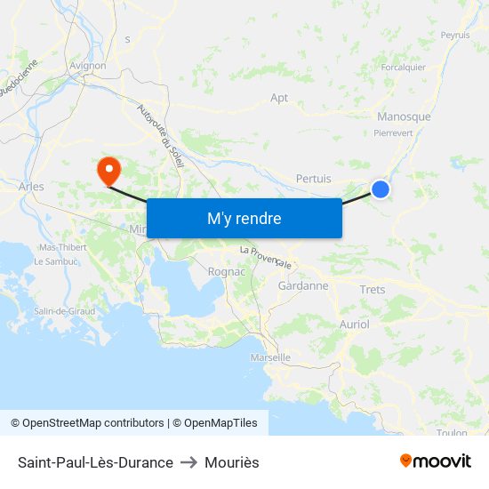 Saint-Paul-Lès-Durance to Mouriès map