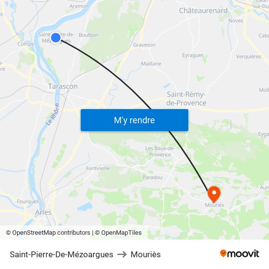 Saint-Pierre-De-Mézoargues to Mouriès map