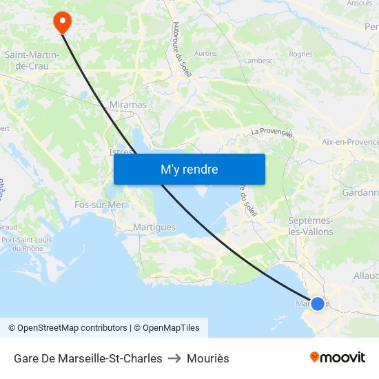 Gare De Marseille-St-Charles to Mouriès map