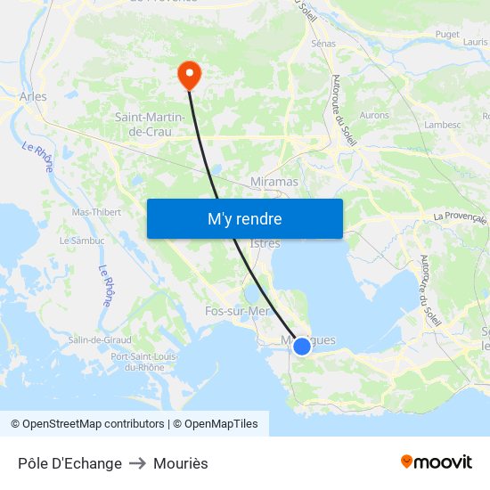 Pôle D'Echange to Mouriès map