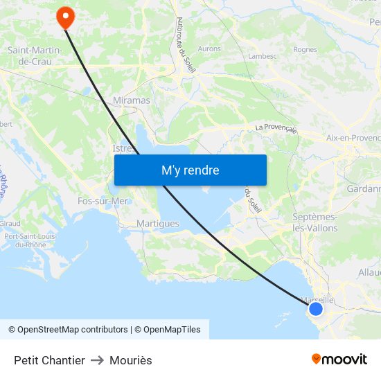 Petit Chantier to Mouriès map