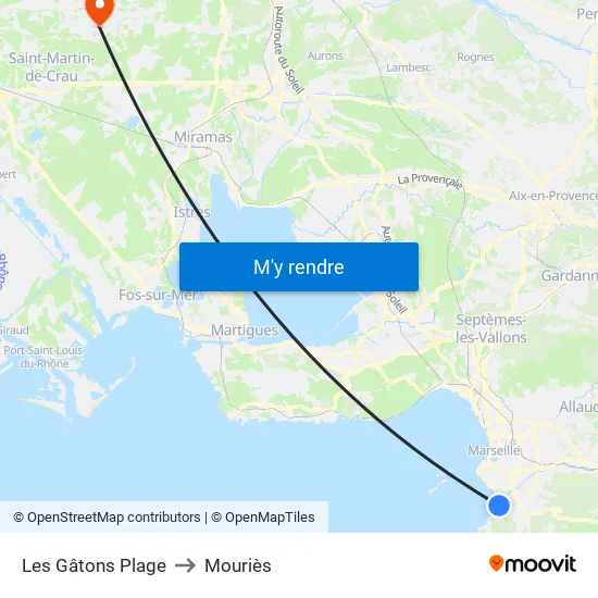 Bowl Du Prado to Mouriès map