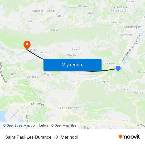 Saint-Paul-Lès-Durance to Mérindol map