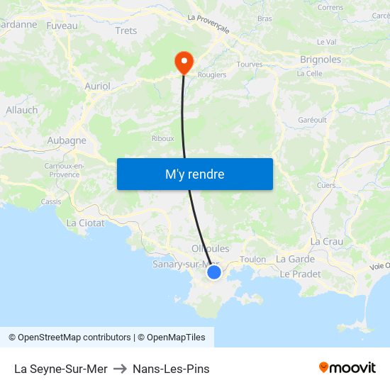 La Seyne-Sur-Mer to Nans-Les-Pins map