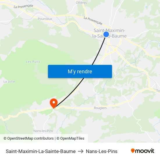 Saint-Maximin-La-Sainte-Baume to Nans-Les-Pins map