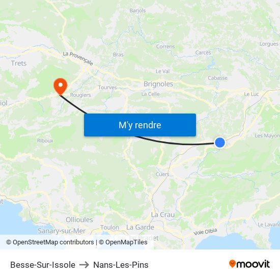 Besse-Sur-Issole to Nans-Les-Pins map