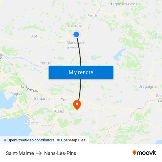 Saint-Maime to Nans-Les-Pins map