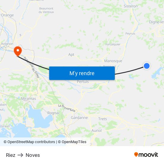 Riez to Noves map