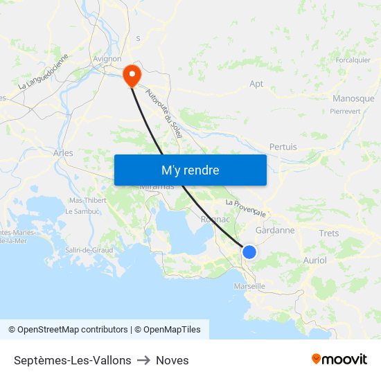 Septèmes-Les-Vallons to Noves map