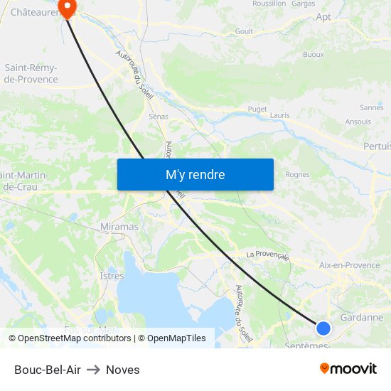 Bouc-Bel-Air to Noves map