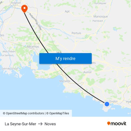 La Seyne-Sur-Mer to Noves map