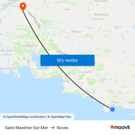 Saint-Mandrier-Sur-Mer to Noves map