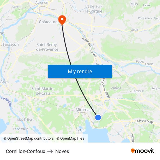 Cornillon-Confoux to Noves map