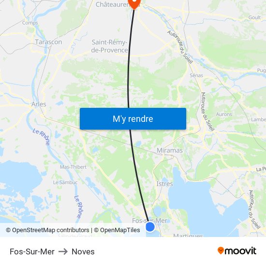 Fos-Sur-Mer to Noves map