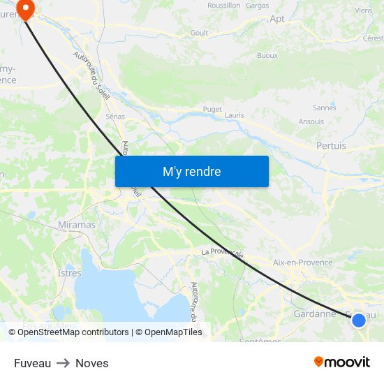 Fuveau to Noves map